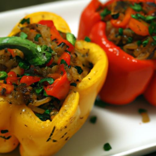 Bright and Hearty: Veggie-Stuffed Peppers with Rice & Beans