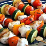 Sizzling Skewers: Grilled Veggie & Mozzarella Delight
