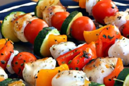 Sizzling Skewers: Grilled Veggie & Mozzarella Delight