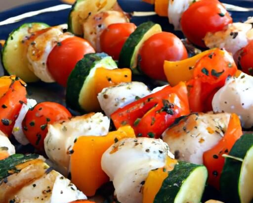 Sizzling Skewers: Grilled Veggie & Mozzarella Delight
