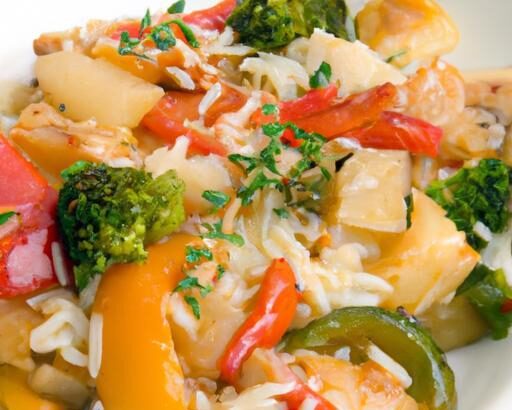 Hearty Orzo Casserole with Roasted Vegetables Delight