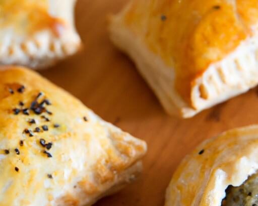 Savory Mini Puff Pastry Turnovers Stuffed with Lentils