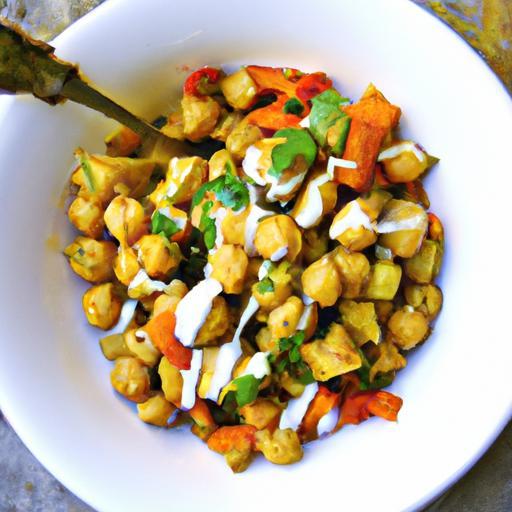 Wholesome Chickpea & Roasted Veg Bowl with Creamy Tahini