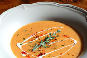 Savory Tomato & Zucchini Soup Infused with Fresh Thyme