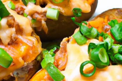Crispy Loaded Potato Skins: Cheesy Delight with Green Onions