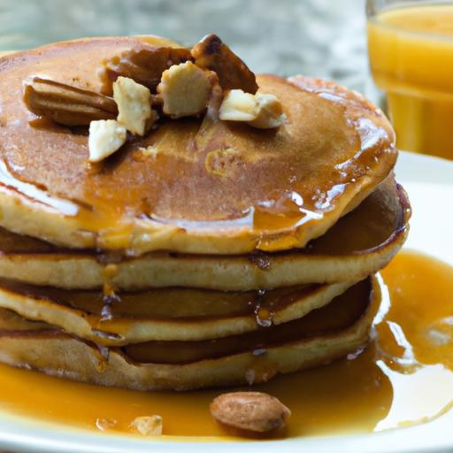 Fluffy Almond Flour pancakes Drizzled with Maple Syrup Delight