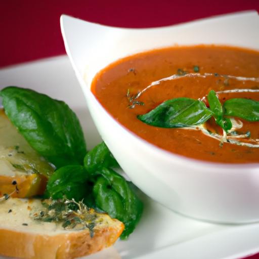 Savor the Flavor: Tomato Basil Soup‍ with Olive​ Oil Drizzle