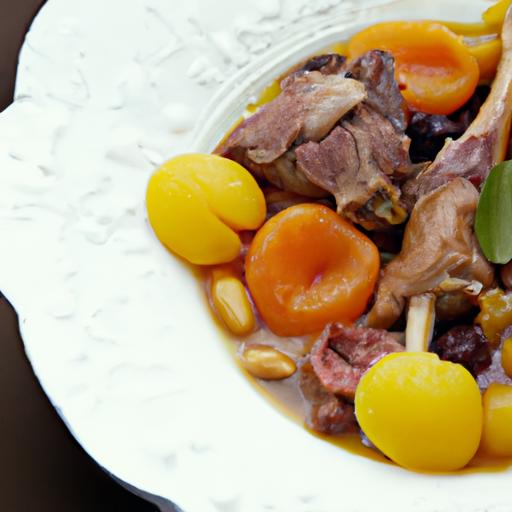 Savory Lamb Stew with Apricots and Crunchy Almonds ⁣Delight