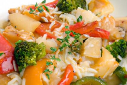 Hearty Orzo Casserole with Roasted Vegetables Delight