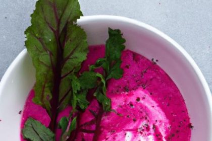 Beetroot Bliss: Creamy Yogurt-Topped Soup Delight