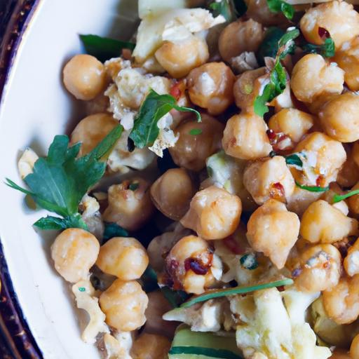 Crunchy Cauliflower & Chickpea Salad with Creamy Tahini Dressing