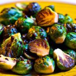 Crispy Roasted Brussels Sprouts Drizzled with Balsamic Glaze