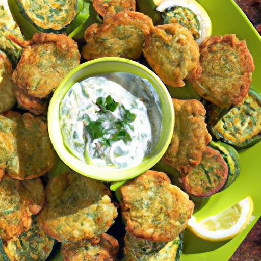 Crispy Zucchini Fritters with Tangy Yogurt Dip Delight
