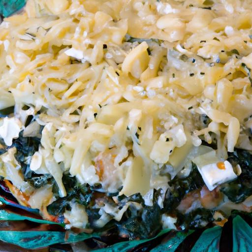 Savory Greek Baked Orzo with Feta and Spinach Delight