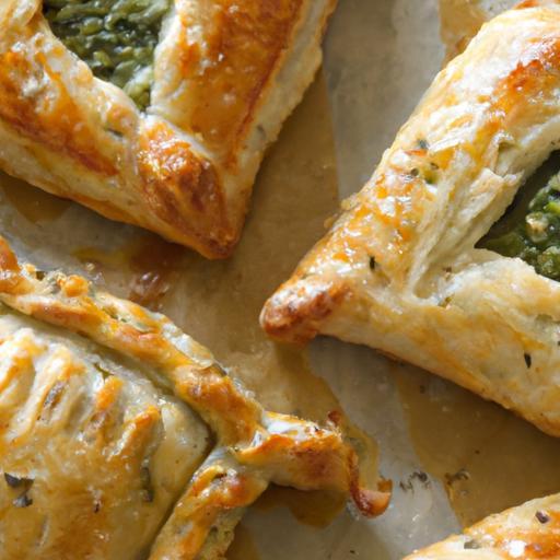 Flaky Spinach and Feta Puffs: A Savory Pastry Delight