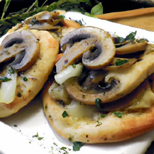 Savory Mini Flatbreads Topped with Caramelized Onions & Mushrooms