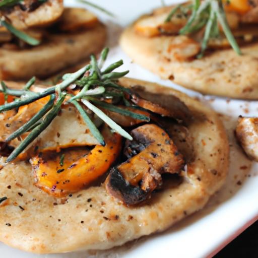 Savory Mini flatbreads Topped with Caramelized Onions & Mushrooms