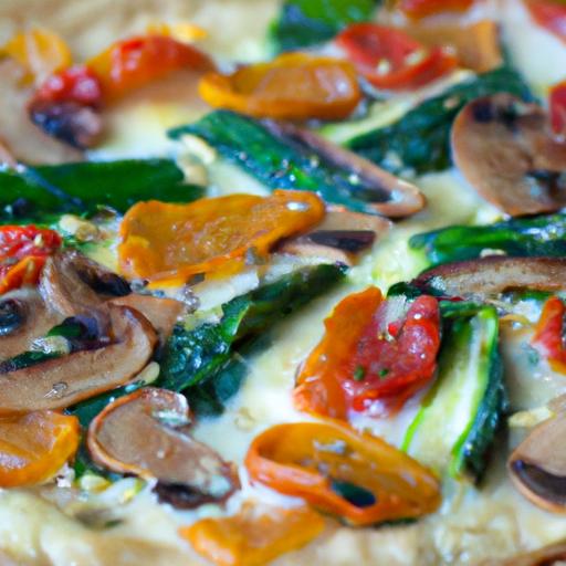 Wholesome Almond Flour Pizza ⁣Crust Topped with fresh Veggies