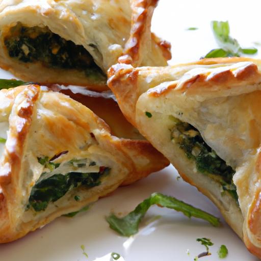 Flaky Spinach and Feta Puffs: A Savory Pastry Delight