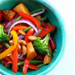 Vibrant Vegan Rainbow Bowl with Veggies & Peanut Dressing